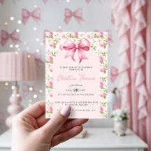 Pink Bow Coquette Babydusche