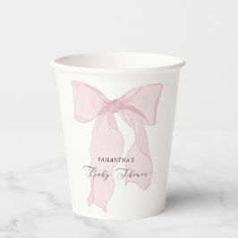 Pink Bow Coquette Babydusche Pappbecher