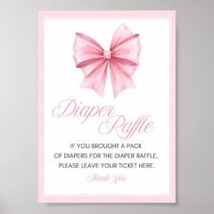 Pink Bow Coquette Babydusche Schild