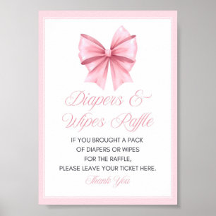 Pink Bow Coquette Babydusche Schild