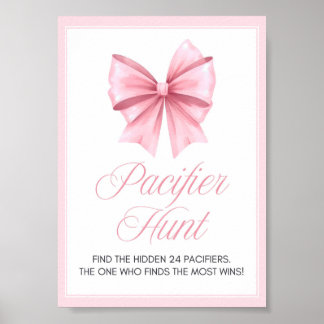 Pink Bow Coquette Babydusche Schild