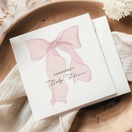 Pink Bow Coquette Babydusche Serviette