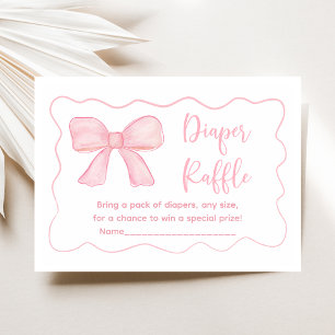 Pink Bow Coquette Babydusche Windelwanne Windelwan Begleitkarte