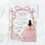 Pink Bow Coquette Butterfly Quinceañera Acryleinladungen<br><div class="desc">Pink Bow Coquette Butterfly Quinceañera Acrylic Invitation,  Blush Pink Floral Dress Quinceañera Invitation,  Blush Pink Mis Quince Anos XV Invitaciones de Acrilico</div>