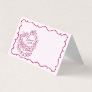 Pink Bow Coquette Cake Brautparty Platzkarte