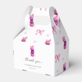 Pink Bow Coquette Elegante Macaron Wedding Geschenkschachtel