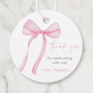 Pink Bow Coquette Erster Geburtstag Geschenkanhänger