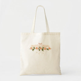 Pink bow coquette floral motivational tragetasche