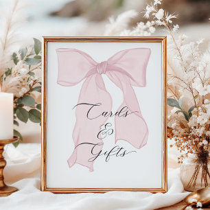 Pink Bow Coquette Geburtstagsparty Karten und Gesc Poster