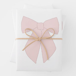 Pink Bow Coquette Geschenkpapier Set