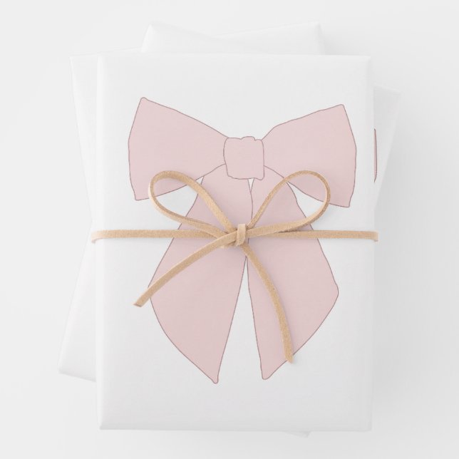 Pink Bow Coquette Geschenkpapier Set (Beispiel)