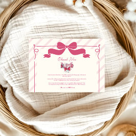 Pink Bow Coquette Nursing School Graduate Dankeskarte