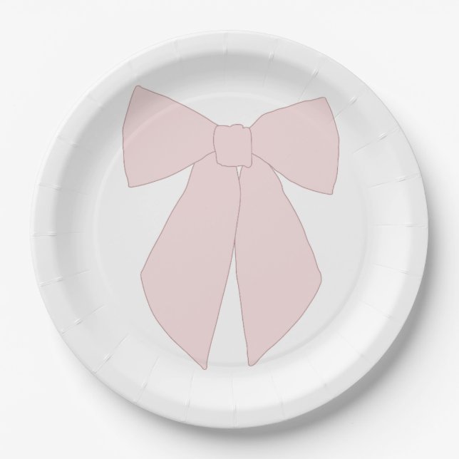 Pink Bow Coquette Pappteller (Vorderseite)