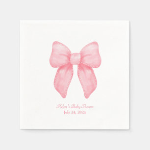 Pink Bow Coquette Personalisiert Name Napkin Serviette