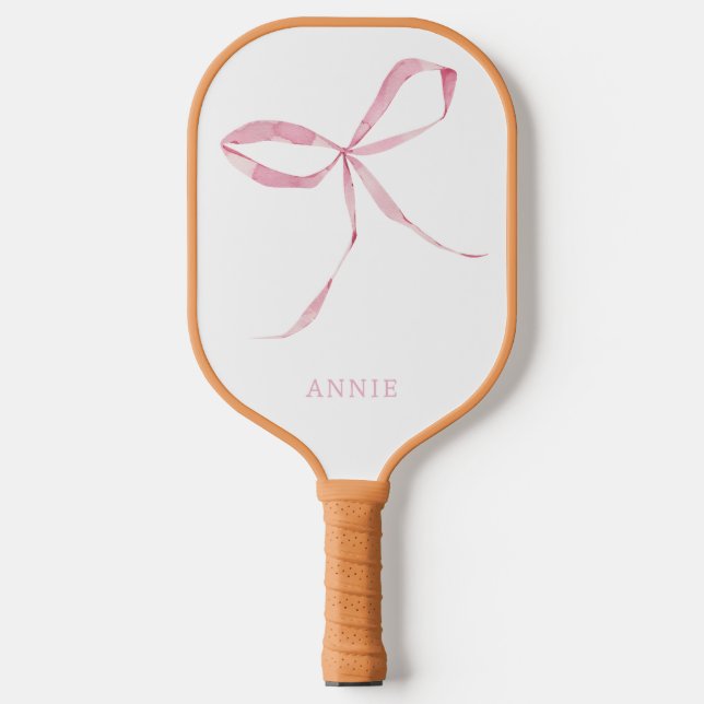 Pink Bow Coquette Personalisiert Pickleball Paddel Pickleball Schläger (Vorderseite)