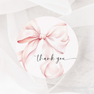 Pink Bow Coquette Runder Aufkleber