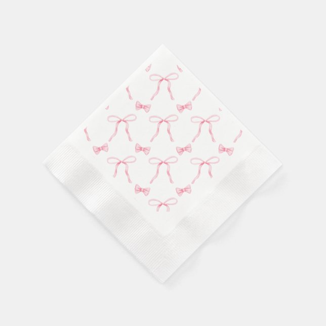 Pink Bow Coquette Thema Party Paper Napkin Serviette (Ecke)