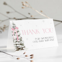 Pink Bow Coquette Winter Wonderland Danke