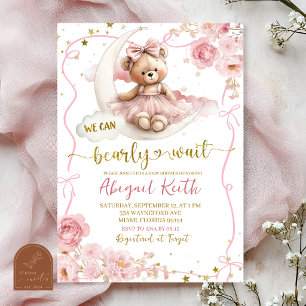 Pink Bow Coquette wir können es kaum erwarten Baby Einladung
