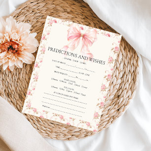 Pink Bow Cottage Vorhersage Wünsche Baby Shower Sp Poster