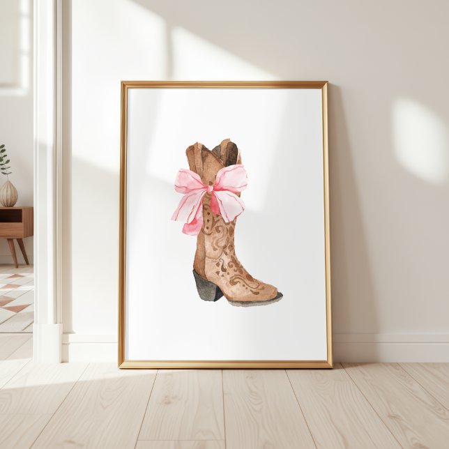 Pink Bow Cowgirl Boot Girly Western Wall Art Poster (Von Creator hochgeladen)