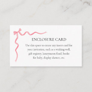 Pink Bow Custom Encryption Card Begleitkarte