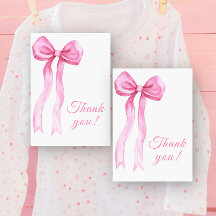 Pink Bow Danke Karte