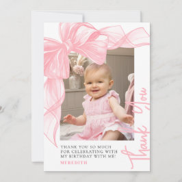 Pink Bow Dankeskarte