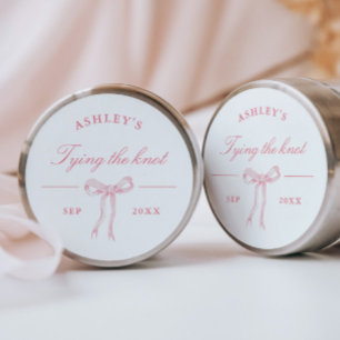 Pink Bow, der den Knoten an sich bindet Runder Aufkleber