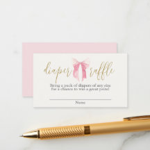 Pink Bow Diaper Raffellenkarte