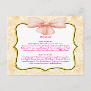 Pink Bow Direction Cards Begleitkarte