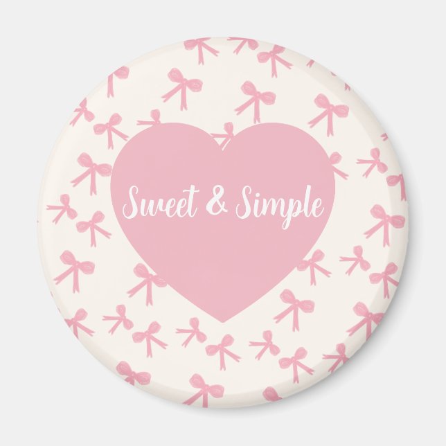 Pink Bow Dreams Kühlschrankmagnet Magnet (Vorne)