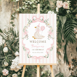 Pink Bow Ein Albernes Gänse 1. Geburtstag Willkomm