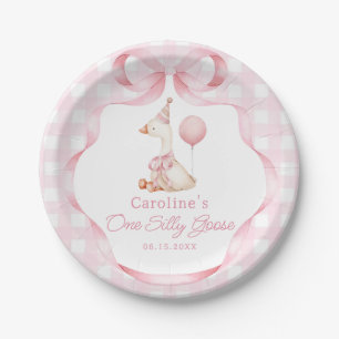 Pink Bow Eine Alberne Gänse 1. Geburtstag Papierpl Pappteller