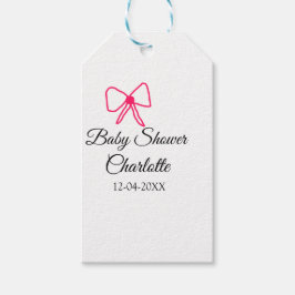 PINK BOW EINFACHE BABY DUSCHE HINZUFÜGEN NAME DATU GESCHENKANHÄNGER