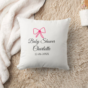 PINK BOW EINFACHE BABY DUSCHE HINZUFÜGEN NAME DATU KISSEN