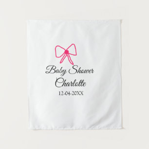 PINK BOW EINFACHE BABY DUSCHE HINZUFÜGEN NAME DATU WANDTEPPICH