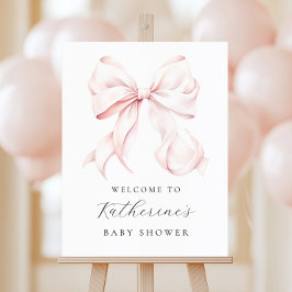 Pink Bow Elegant Baby Dusche Begrüßungszeichen