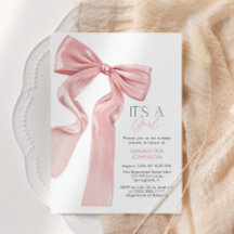 Pink Bow Es ist eine Girl Baby Dusche