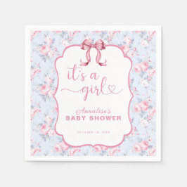 Pink Bow Es ist eine Mädchen-Babydusche Serviette