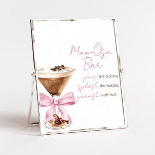 Pink Bow Espresso Dusche Mom Osa Bar Schild