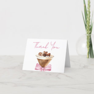 Pink Bow Espresso Martini Babydusche Dankeskarte