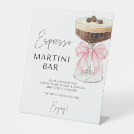 Pink Bow Espresso Martini Bar Sign Sockelschild
