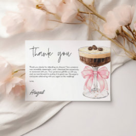 Pink Bow Espresso Martini Brautparty Vielen Dank Begleitkarte