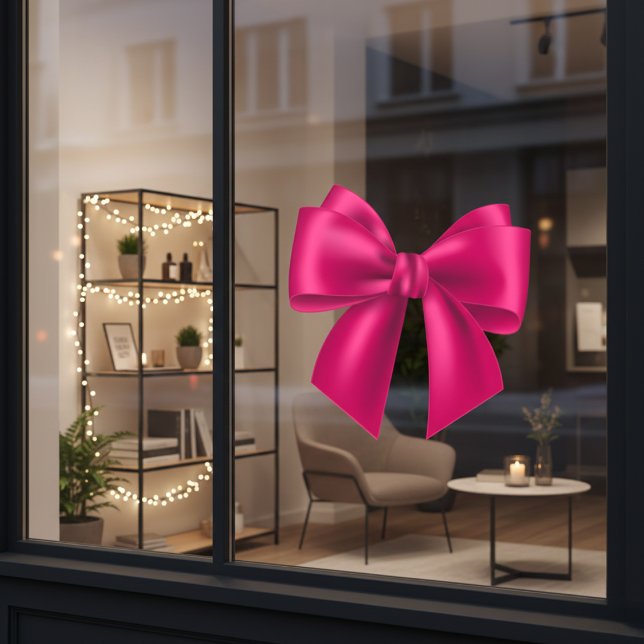 Pink Bow Extra Large Window Cloning Fensteraufkleber (Pink Bow Extra Large Window Cling)