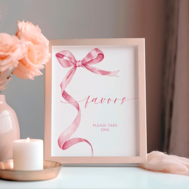 Pink Bow Favor Sign Poster (Von Creator hochgeladen)