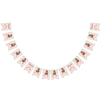 Pink Bow First Birthday! Wimpelkette