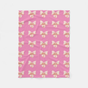 Pink Bow Fleece Blanket
