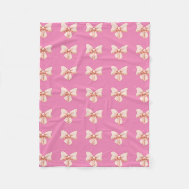 Pink Bow Fleece Blanket (Vorderseite)