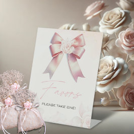 Pink Bow Floral Baby Duschfavoriten Schild